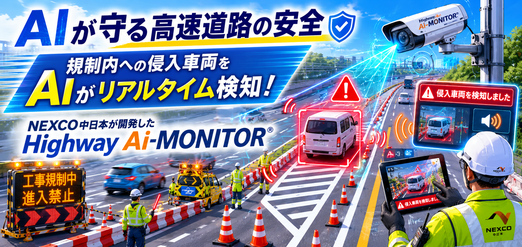 NEXCO中日本】AIで高速道路の規制内侵入車両を検知へ（今後の展開は